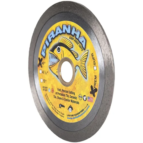 Vista 7 de Delta Diamond Piranha Premium - Hoja de sierra de diamante para azulejos de 4 1/2 pulgadas, borde continuo, eje de 7/8 a 5/8 pulgadas, azulejos