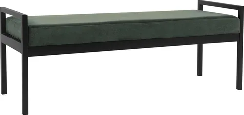 Vista 12 de HomePop Banco de metal moderno Banco para sala de estar y dormitorio Muebles decorativos para el hogar - Brown Boucle