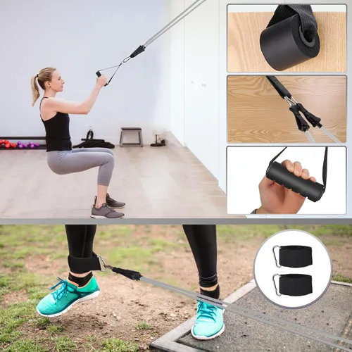 Vista 2 de WIKDAY Exercise Resistance Bands with Handles for Working Out Workout Bands Set with Door Anchor for Physical Therapy, Yoga, Pilates