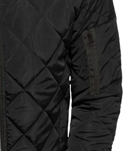 Vista 5 de Chaqueta bomber de invierno para hombre, abrigo grueso y cálido de algodón acolchado de béisbol
