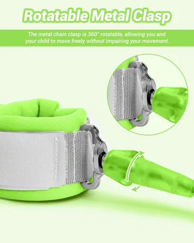 Vista 6 de Dr.meter Correa de muñeca antipérdida, paquete de 2 correas de seguridad para niños pequeños con cerradura de llave, arnés reflectante para caminar