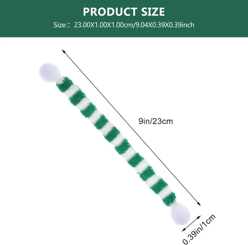 Vista 4 de LUOZZY 18 mini bufanda de muñeca de Papá Noel, bufanda de punto para botella de vino, suministros de fiesta de Navidad (verde blanco, 0.4 x 9.1 in)