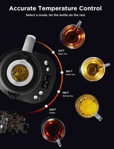 Vista 8 de GoveeLife - Hervidor Eléctrico Inteligente con Infusor de Té para Hojas Sueltas, Hervidor Eléctrico de Té de 1.7 L con Programa de Infusión, Control