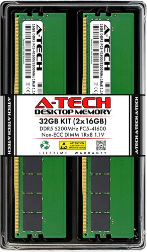 Vista 27 de A-Tech 8GB DDR5 4800MHz PC5-38400 CL40 UDIMM 1.1V sin ECC sin búfer DIMM 288-Pin PC de escritorio PC/computadora RAM módulo de actualización