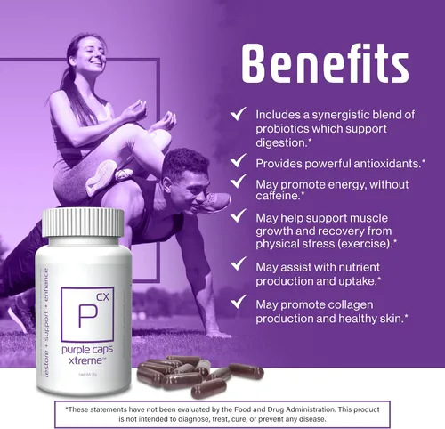 Vista 5 de Global Purple Caps Xtreme - Suplemento con vitaminas y minerales de Rotkin Wellness - 60 Cápsulas