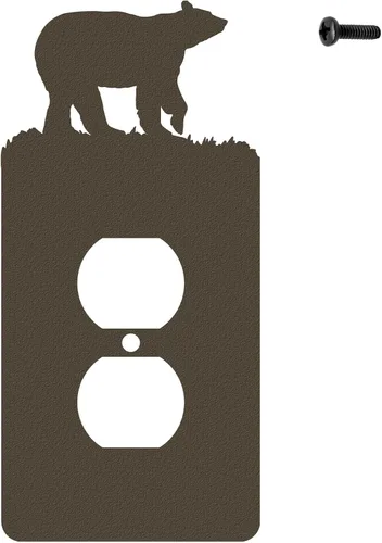 Vista 20 de Bear - Placa de pared dúplex individual (potencia única, negra) - Fabricado en Estados Unidos