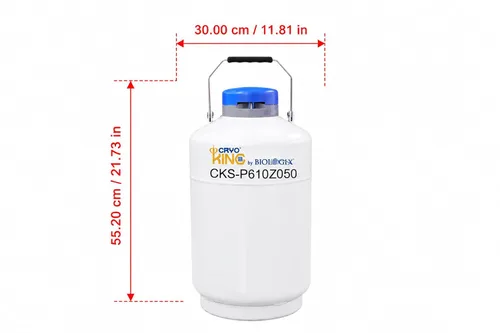 Vista 2 de Tanque de nitrógeno líquido de 10 L, recipiente criogénico con 6 botes, Dewar portátil de aleación de aluminio con tapa bloqueable, tanque