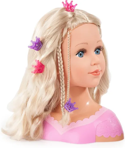 Vista 3 de Bayer: Cabeza para peinar Charlene 27cm con cabello rubio, maquillaje y accesorios para juego creativo