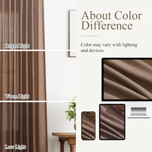 Vista 131 de Aersas Aqua Green Linen Curtains 84 Inches Long 2 Panels Set Back Tab Rod Pocket Living Room Curtain Farmhouse Rustic Light Filtering Hook Drapes