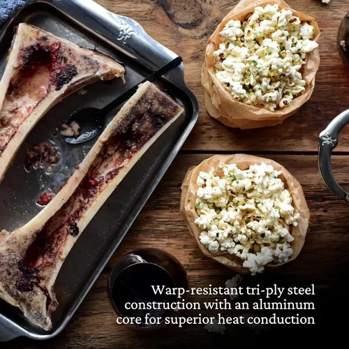 Vista 7 de Hestan Provisions OvenBond - Bandeja de tres capas de 9 x 12.5 pulgadas con estante de acero inoxidable