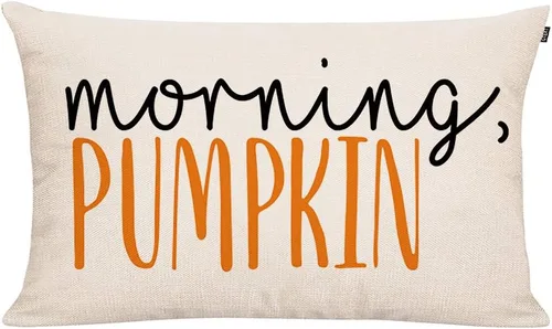 Vista 5 de Funda de almohada de otoño de 20 x 12 pulgadas, funda de cojín de otoño con diseño de calabazas de otoño, funda de almohada lumbar de lino