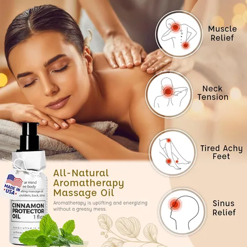 Vista 3 de Aceite de masaje para masaje de cuello, músculos, ventosas y herramientas de masaje. Aceites esenciales de aromaterapia y extractos de hierbas