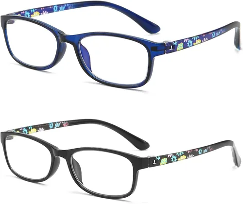 Vista 2 de Lentes de lectura para mujer, con bloqueo de luz azul, lectores de computadora, lentes flexibles antifatiga ocular/deslumbramiento/UV