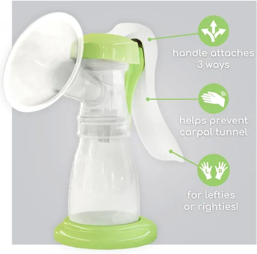 Vista 2 de Ardo Extractor de leche manual Amaryll, diseñado y fabricado en Suiza, incluye conchas de leche de 26 y 0.866 in. Extractor de leche portátil