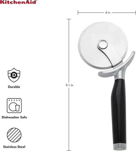 Vista 5 de KitchenAid Abrebotellas clásico multifunción, 8.34 pulgadas, rueda de pizza clásica Black & KitchenAid Classic, 9 pulgadas, Black & KitchenAid