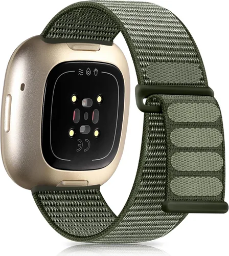 Vista 11 de Getino Compatible con Fitbit Versa 3/Fitbit Versa 4/Fitbit Sense/Sense 2 bandas para mujeres y hombres, correa deportiva ajustable de nailon