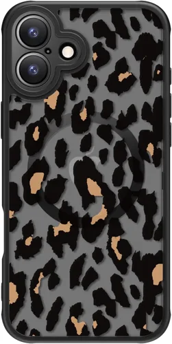 FUNMIKO Funda para iPhone 16 Plus, carga inalámbrica y protección de grado militar, diseño floral moderno para mujeres y niñas, funda antideslizante