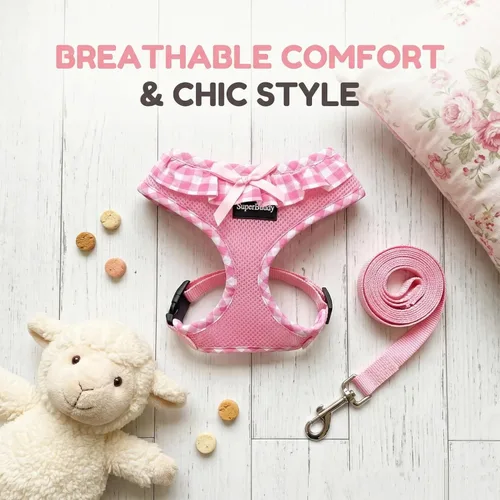 Vista 8 de SuperBuddy Arnés para perro de malla suave mejorado, arneses súper transpirables y ligeros para mascotas, para cachorros y perros al aire libre