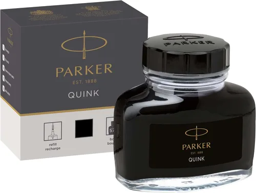 Botella de tinta permanente Parker Quink de 2 fl oz, Negro negro De tinta negra