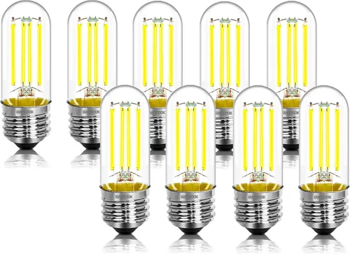 Vista 19 de Bombilla LED E26 de 3.2 pulgadas, 2200K blanco ámbar, equivalente a 60 vatios, CA 120V 600LM, bombillas Edison regulables, bombillas de luz