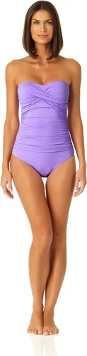 Vista 3 de Anne Cole - Traje de baño de una pieza con parte delantera plisada para mujer