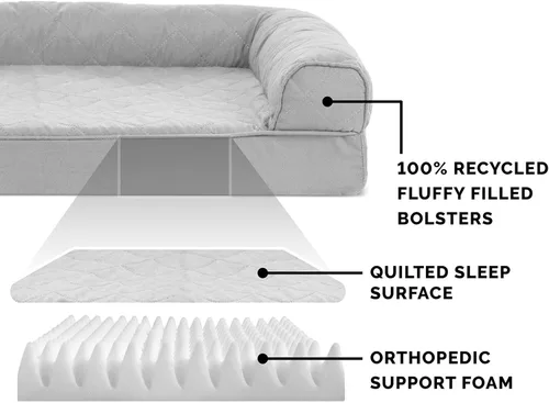 Vista 158 de Furhaven - Cama ortopédica para perros, estilo sofá, acolchada, con funda extraíble y lavable, color gris hierro, tamaño jumbo plus (XXL)