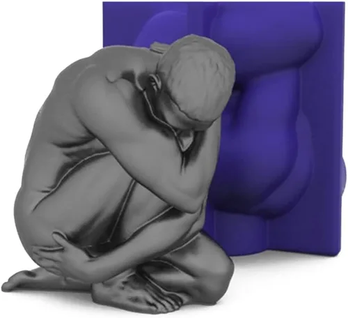 Vista 8 de Molde de silicona para cuerpo humano 3D - Molde grande de yeso de jabón para velas de chocolate con fondant