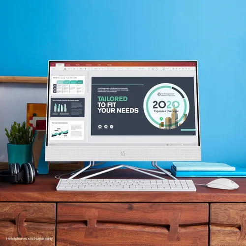 Vista 2 de HP Computadora de escritorio todo en uno de 22 pulgadas, procesador AMD Athlon Silver 3050U, 4 GB de RAM, SSD de 256 GB, Windows 10 Home