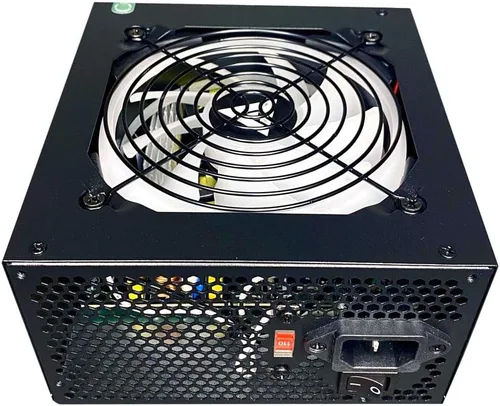 Vista 3 de Apevia ATX-SR700W Spirit 700W ATX Fuente de alimentación con ventilador LED blanco de 4.724 in 120mm Auto Thermal Controlled Fan, White LED Fan