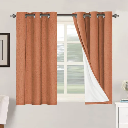 Vista 62 de H.VERSAILTEX - Cortinas opacas duraderas con textura gruesa, de 100 % de lino, cortina para puerta de patio, con ojales antioxidantes, panel