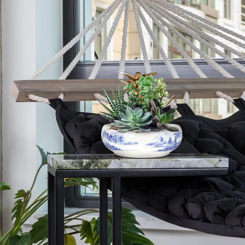 Vista 8 de Maceta de cerámica para decoración floral, mesa auxiliar circular, contenedor para suculentas, macetas rústicas, macetas de bonsái, maceta