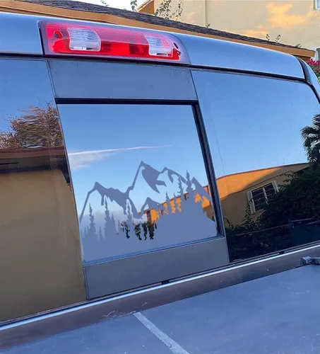 Vista 11 de Xinghe Calcomanías para Nissan Frontier 2013-2022, calcomanías de bandera estadounidense para ventana central trasera de camión