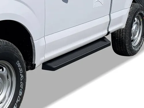 Vista 10 de APS (Acero inoxidable 304 pulido de 5 pulgadas de rueda a rueda) Plataformas de Apoyo Estribos Barras Nerf Escalones Laterales Compatibles con Ford