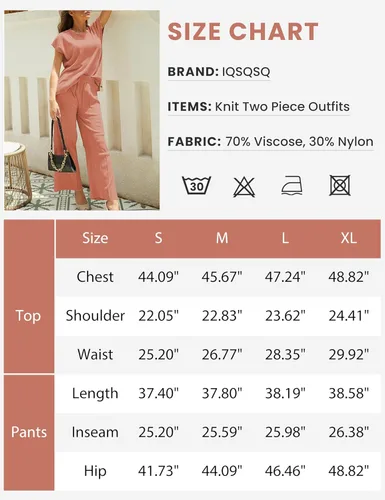 Vista 5 de Conjuntos de 2 piezas para mujer, conjuntos de suéter, chaleco de punto, pantalones de cintura elástica