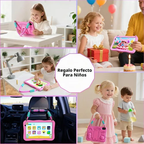 Vista 8 de Tableta para niños, tableta Android 16 para niños de 10 pulgadas Azul