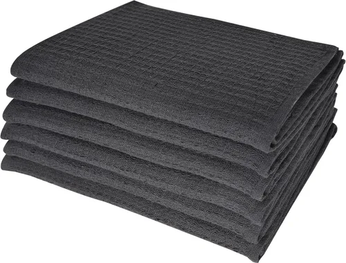 Vista 10 de Paños de limpieza de platos de cocina, paños de cocina con diseño de toalla de gofre, trapos de algodón lavables de 12 x 12 pulgadas para secar