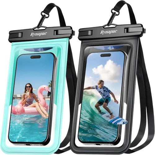 Vista 10 de Rynapac - Funda impermeable para teléfono [hasta 8.5 pulgadas], paquete de 2, funda impermeable IPX8 con cordón para iPhone 17, 16, 15 Pro Max