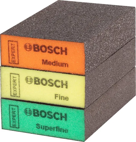 Vista 7 de Bosch Professional 1x Expert S470 Combi Bloques (2.717 x 3.819 x 1.024 in, grado fino, accesorios de lijado a mano)