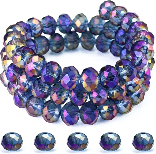 Vista 29 de Dowarm 300 cuentas Briolette de cristal de 0.236 pulgadas, con forma de diamante, multifacéticas, negras, para fabricación de joyas y manualidades
