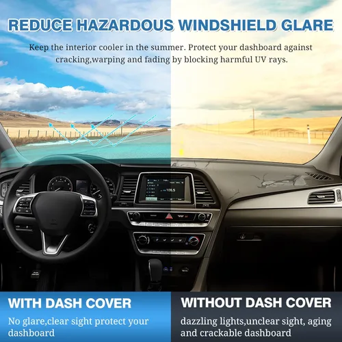 Vista 560 de FIILINES - Cubierta para tablero, accesorio para tablero de malla antideslizante, parasol sin reflejos y protector compatible con Toyota Tundra