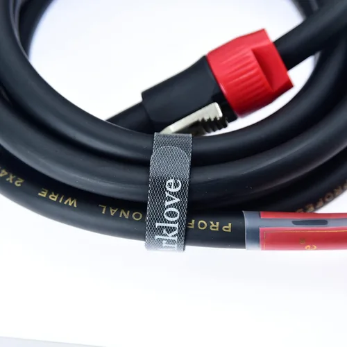 Vista 4 de Speak on Paquete de 2 cables de bloqueo de cable de audio profesional con conector de puerto para bocina de DJ, amplificador de potencia