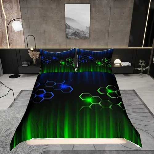 Vista 38 de Funda de edredón Happy Camping, juego de ropa de cama con temática de cámper para niños, funda de edredón de estilo rústico para decoración