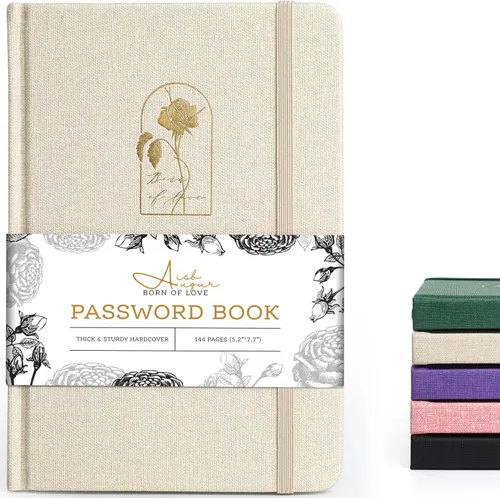 Vista 29 de molekaus Libro de contraseñas con pestañas alfabéticas, pequeño guardián de contraseñas con espacio adicional para cambiar la contraseña. Cuaderno