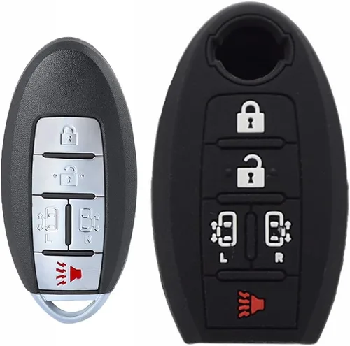 Vista 2 de 5 Button Silicone Car Key Shell Case for Nissan TEANA SYLPHY Tiida X-Trail Ariya Murano March DayZ Hyper Punk