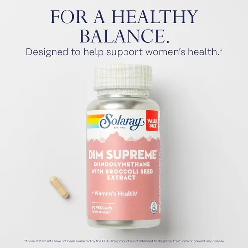 Vista 3 de SOLARAY DIM Supreme - Suplemento DIM de 100 mg - Complejo DIM de diindolilmetano con extracto de semilla de brócoli y bioflavonoides - Apoyo a