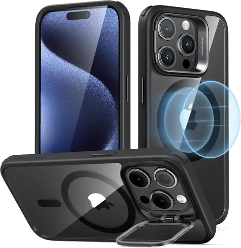 Vista 68 de ESR Funda para iPhone Air con soporte de almacenamiento, compatible con MagSafe, protección contra caídas de grado militar, funda magnética