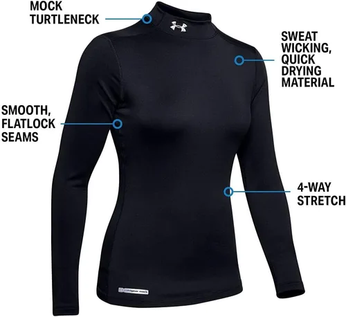 Vista 5 de Under Armour ColdGear Authentics - Mock de compresión para mujer