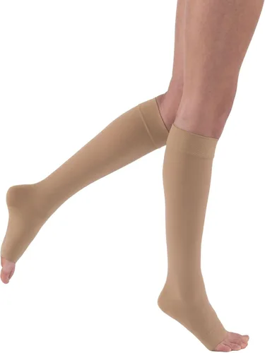 JOBST Relief - Medias de compresión de 20-30 mmHg, hasta la rodilla, punta abierta, calcetines de compresión para mujeres/hombres para piernas