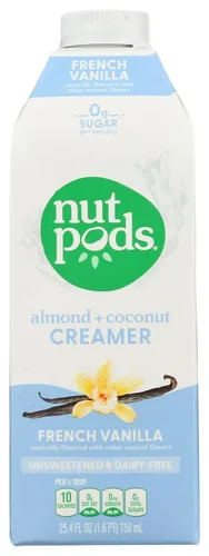 nutpods® Crema de café de vainilla francesa sin azúcar, sin lácteos, 25.4 onzas
