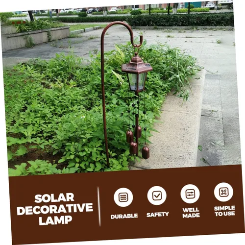 Vista 3 de Uonlytech Solar viento carillón luz jardín estaca luces solares lámpara decorativa al aire libre